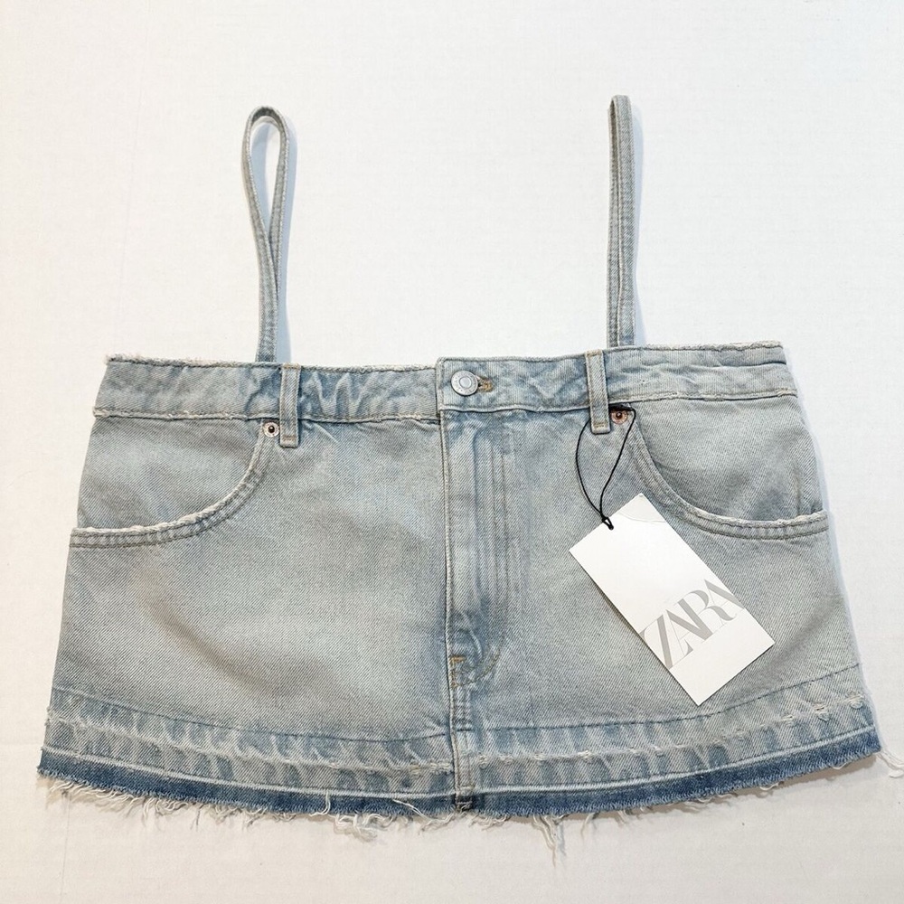 Zara Light Blue Denim Top